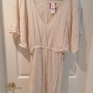 Roxy Sun Baby coverup, size XL, Linen color, 100% Viscose